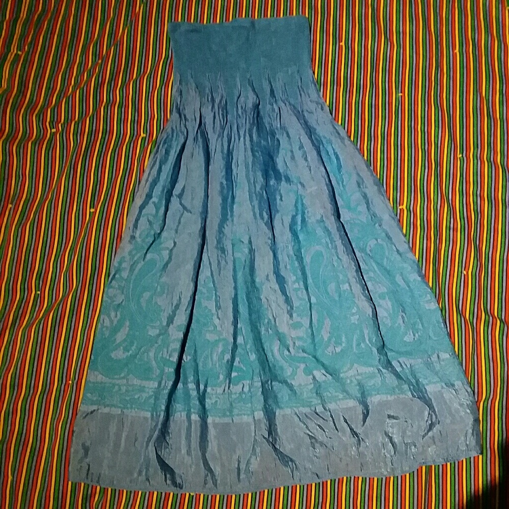 Blue strapless Dress so pretty!